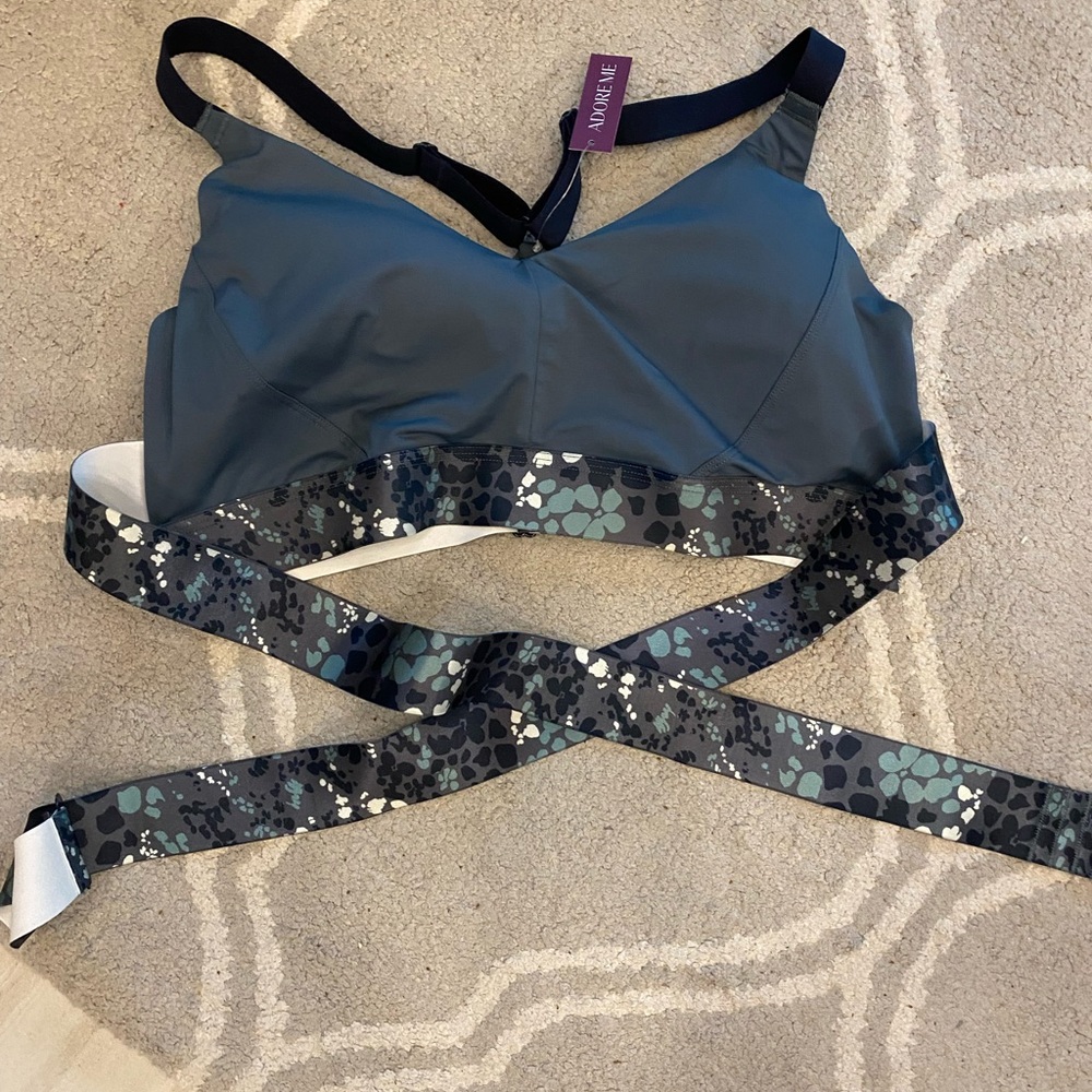 Adore Me Maven Medium Impact Sports Bra Blue XL NWT